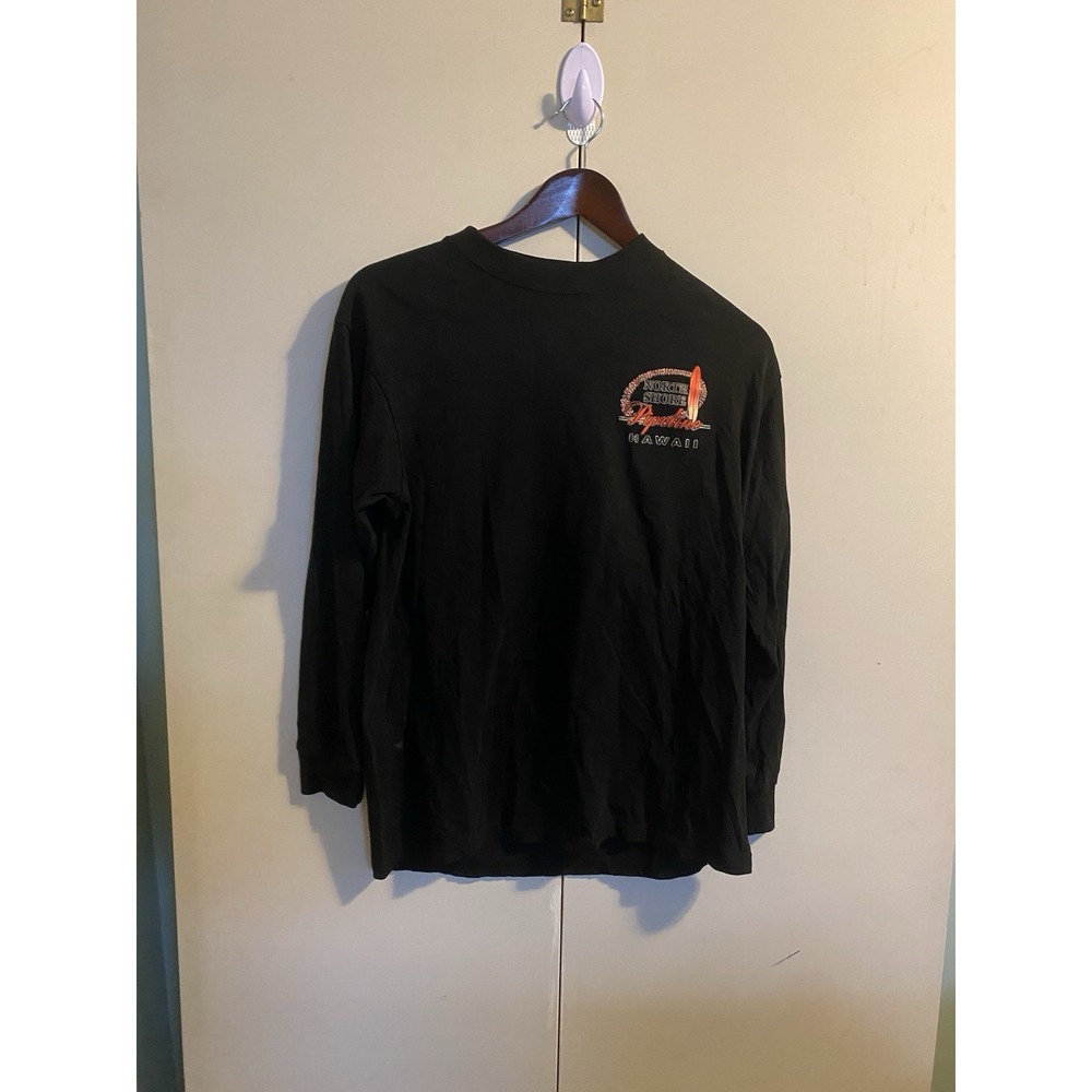 VTG Pipeline Hawaii Long Sleeve Graphic T Shirt Black Mens Size M Cotton
